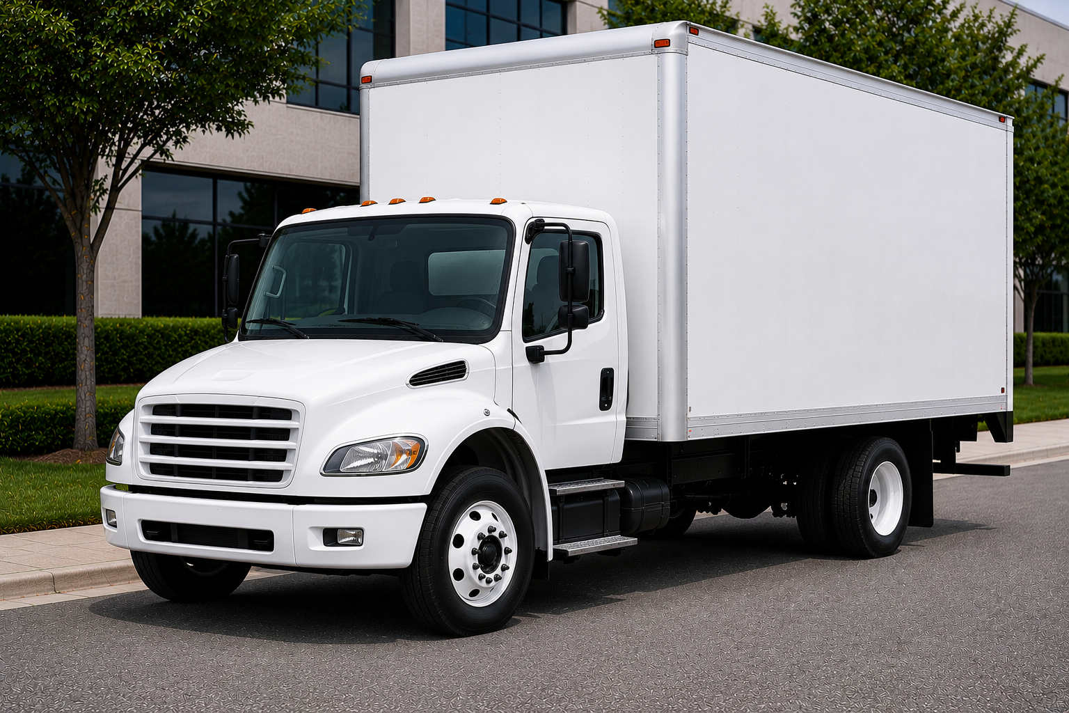 White box truck for dedicated route delivery — Beeline Logistics.