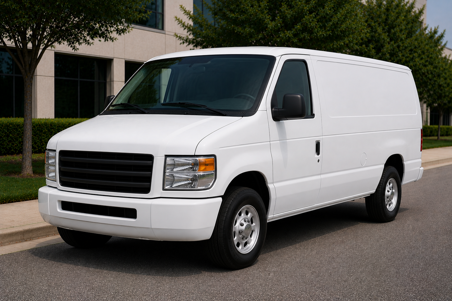 White cargo van for dedicated route delivery — Beeline Logistics.