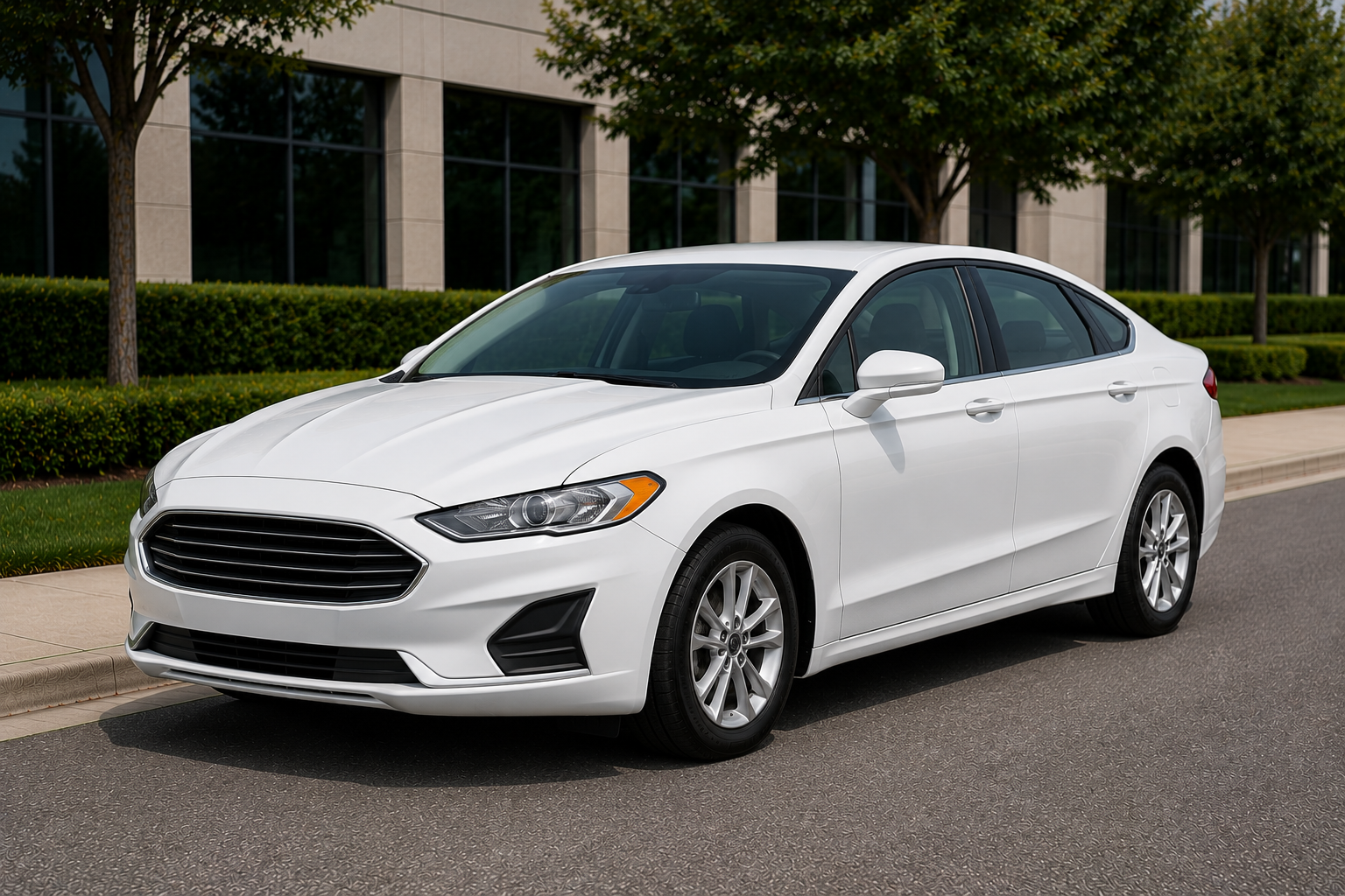 White sedan for dedicated route delivery — Beeline Logistics.